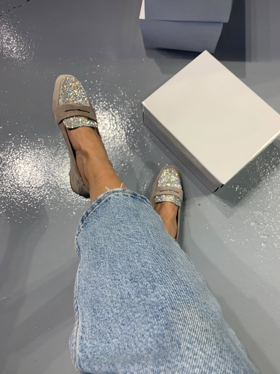 Women's Sparkling Rhinestone Comfort Flats