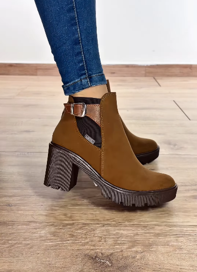 Retro Suede Thick-Heeled Women's Ankle Boots
