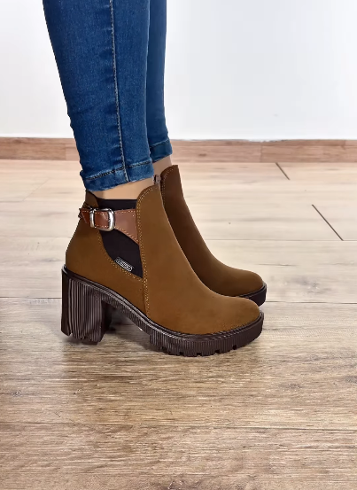 Retro Suede Thick-Heeled Women's Ankle Boots