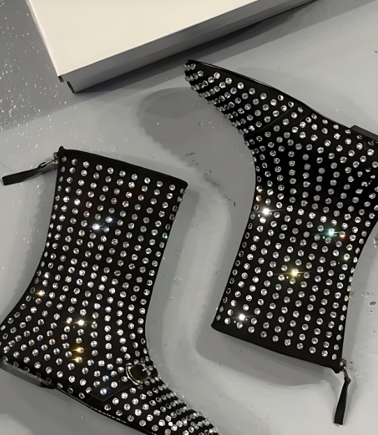 Women's Rhinestone Mid-Calf Boots
