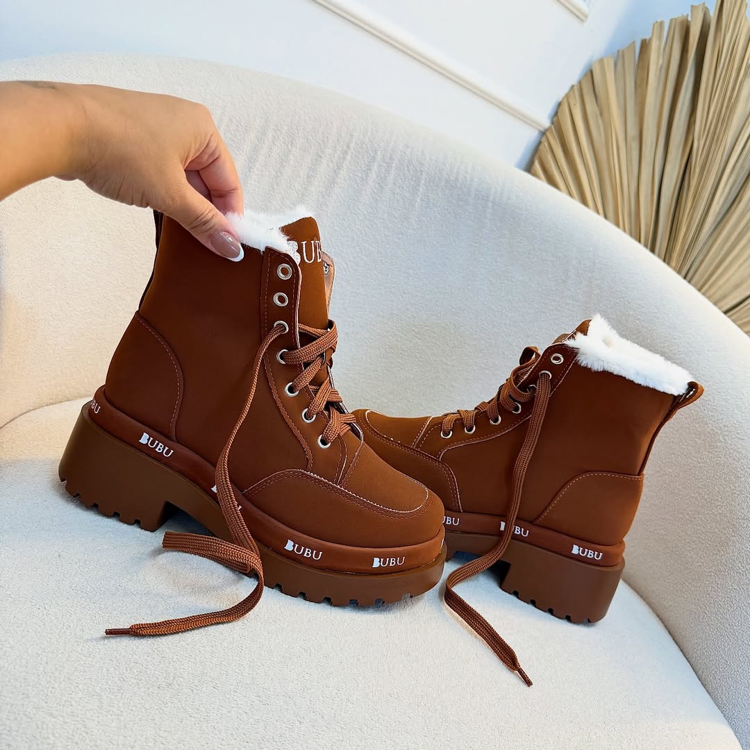 Women's Fleece-Lined Warm Non-Slip Martin Boots