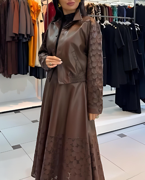 Women's Leather Two-Piece Set