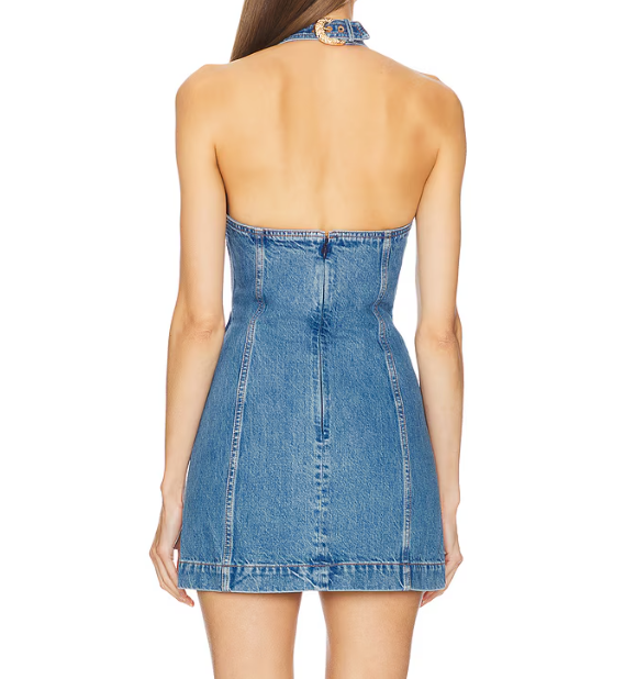 Denim Halterneck Sexy Dress