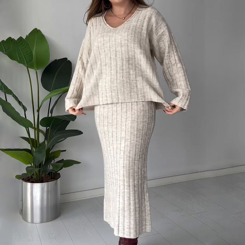 Women's Gentle & Versatile Sweater Skirt Suit