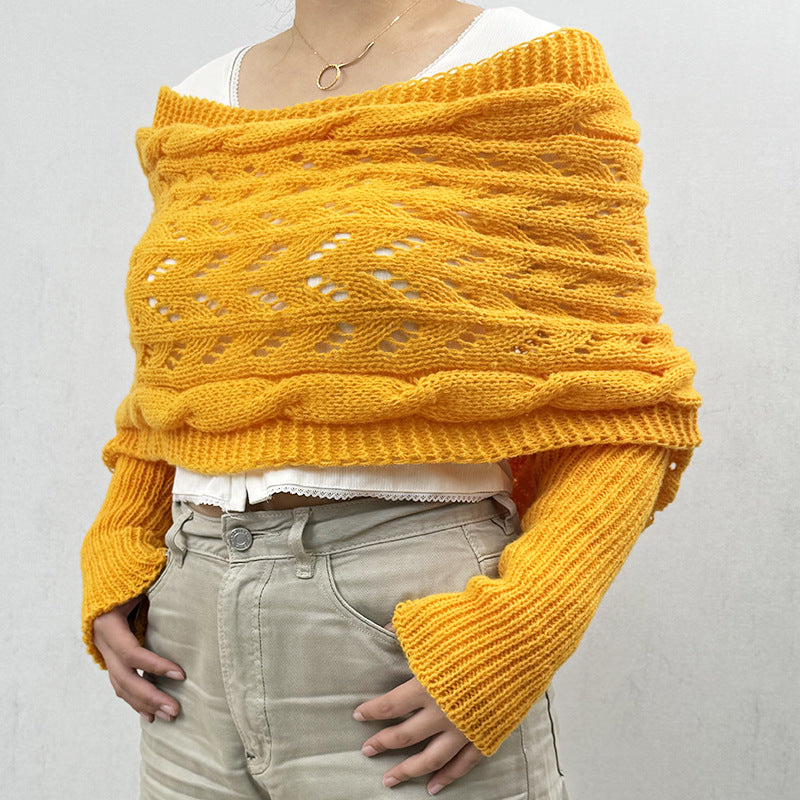 Knitted Cable Wrap, Shrugs For Women, Knitted Wrap