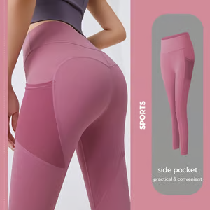 High Waisted Tummy Control Side Pocket Shaping Training Leggings