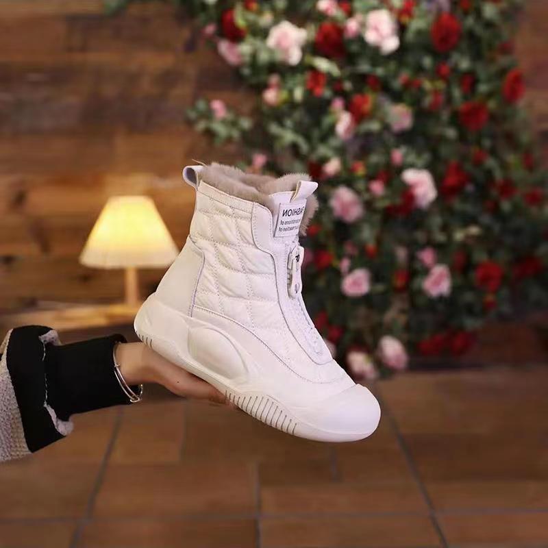 Leather And Fleece Snow Boots