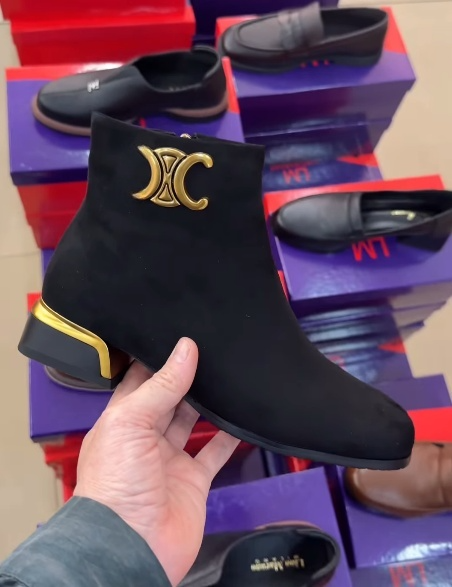 Black suede zip-up boots