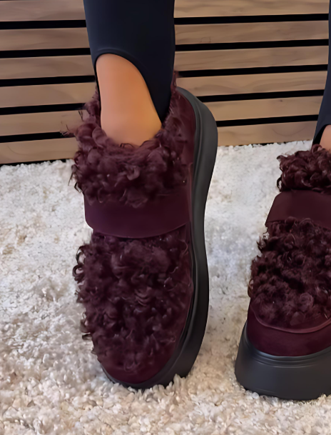 Plush warm thick-soled shoes