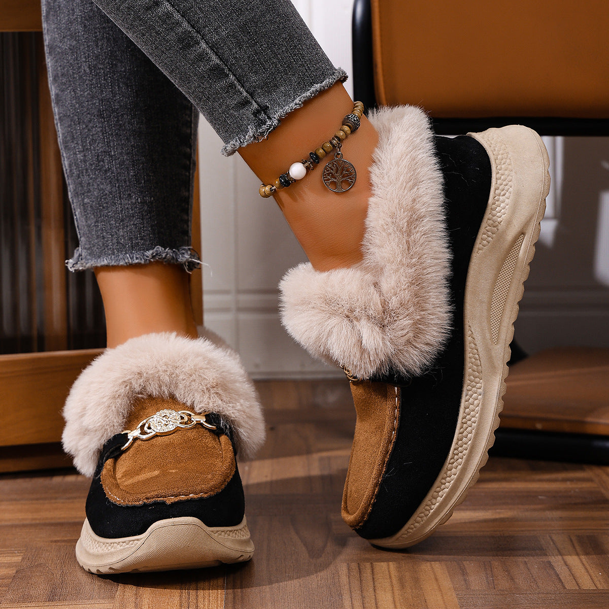 Women's Fleece-Lined Platform Warm Shoes