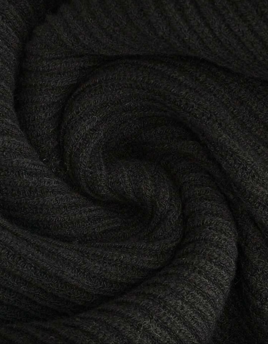 Black Lace-Up Soft Sweater