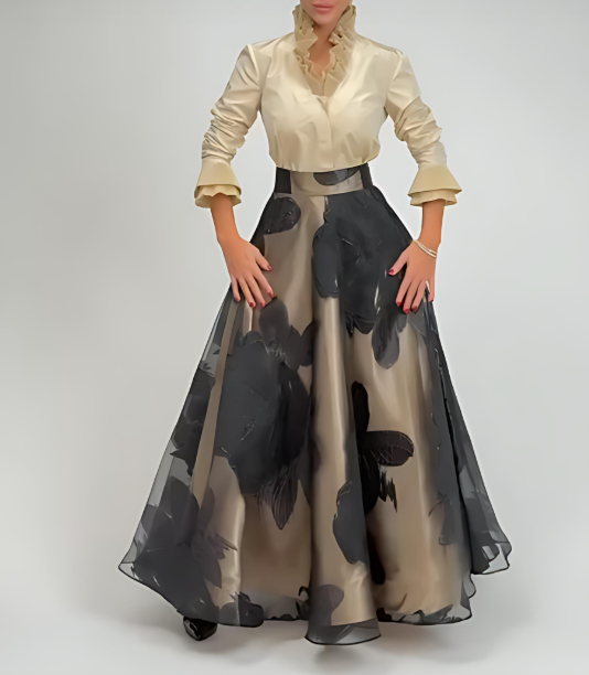 Elegant tulle double-layer skirt