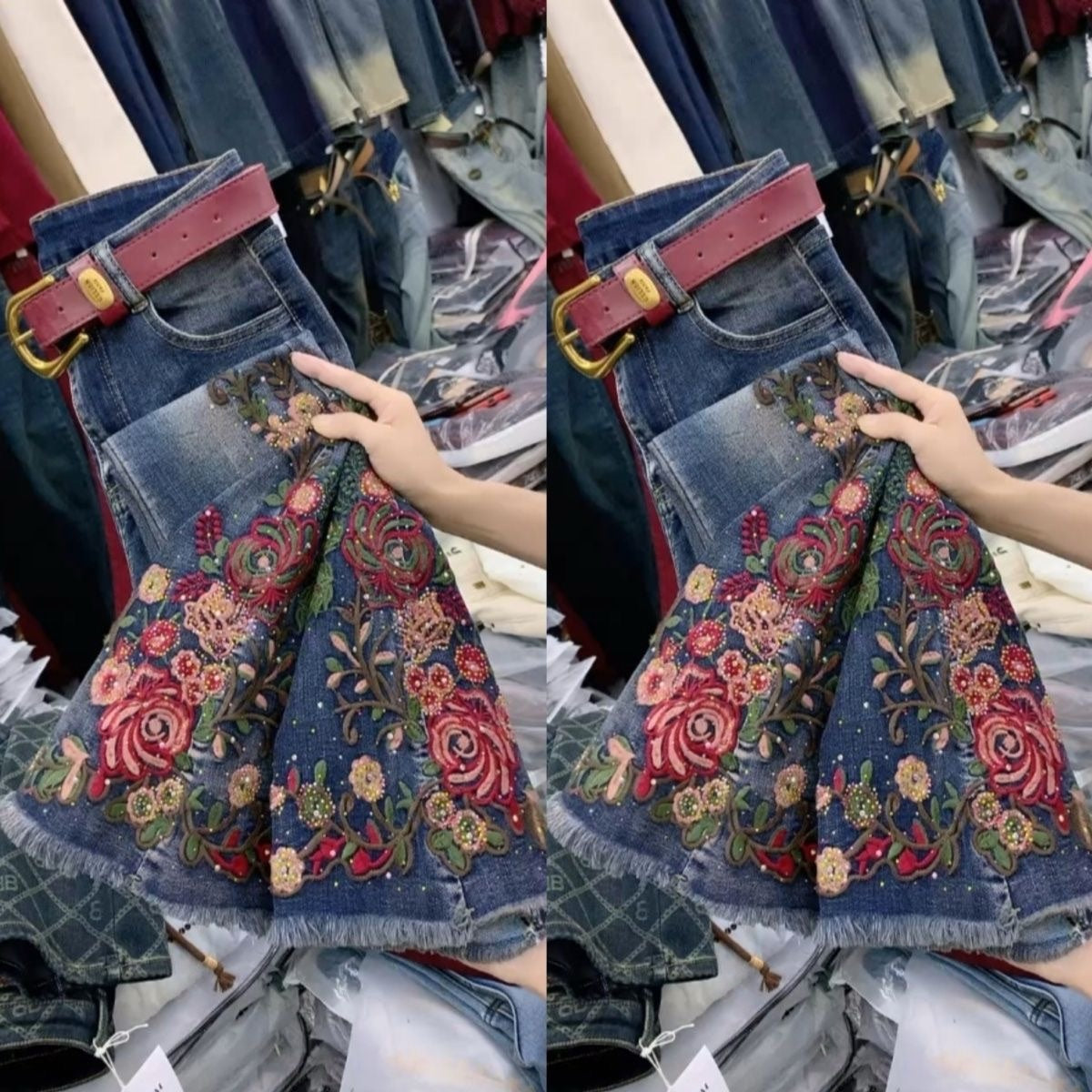 Women's Embroidered Casual Jeans