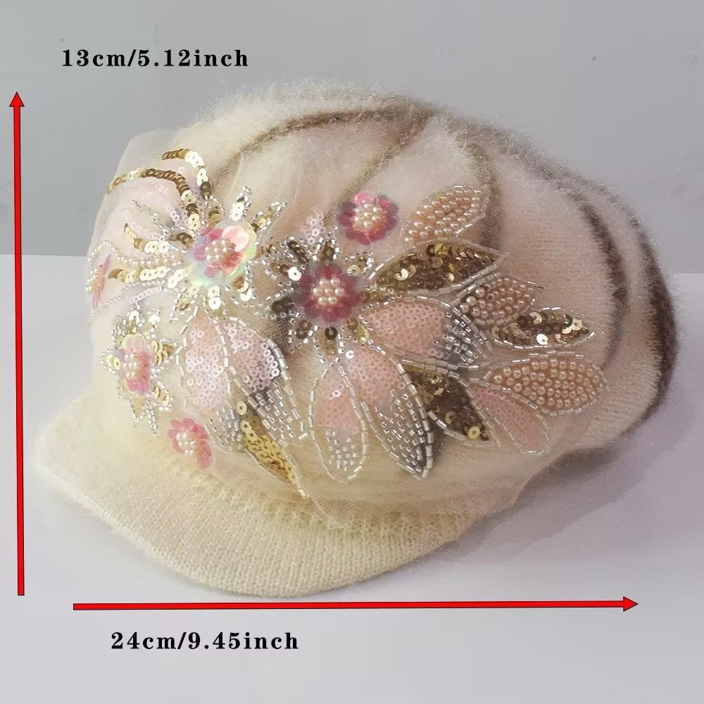 Women's Thick Fleece Glitter Hat