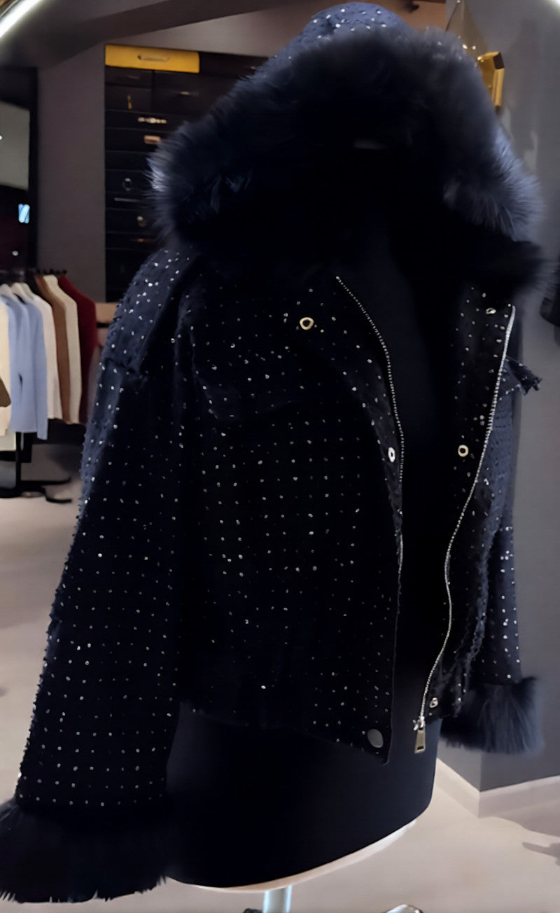 Women's sequined warm coat
