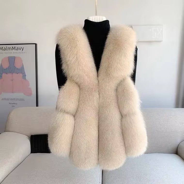 Women's faux fur puff vest