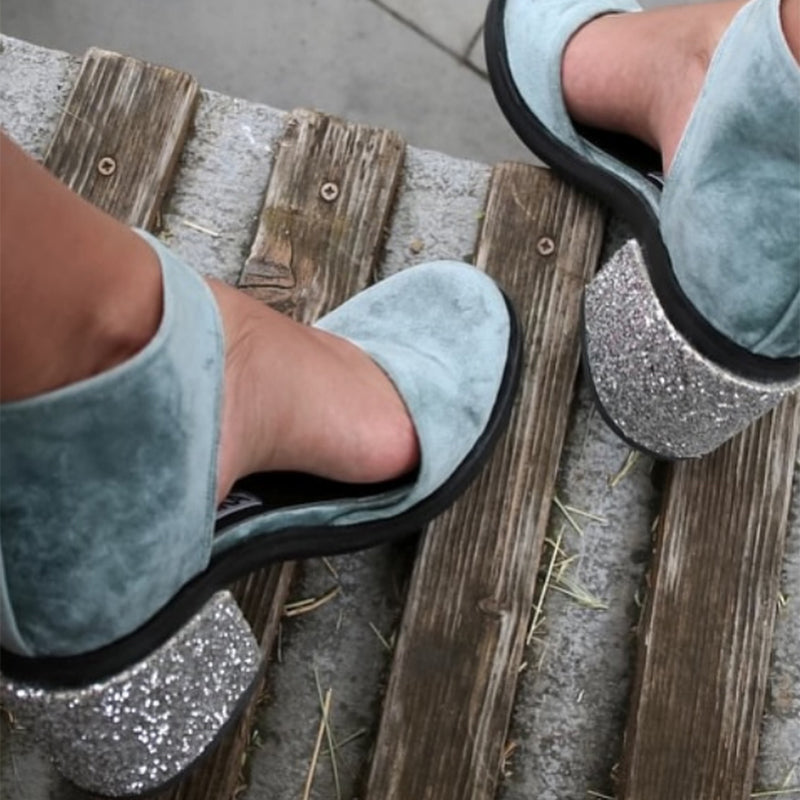 Thick Heel Round-toe Sandals Pumps