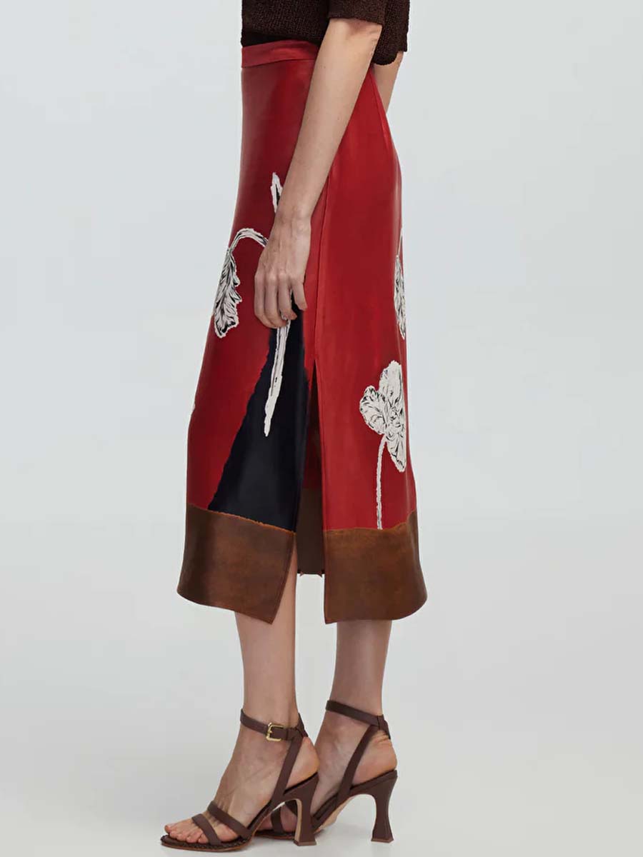 Floral Print Midi Skirt