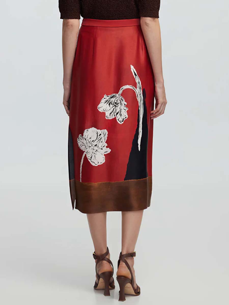 Floral Print Midi Skirt