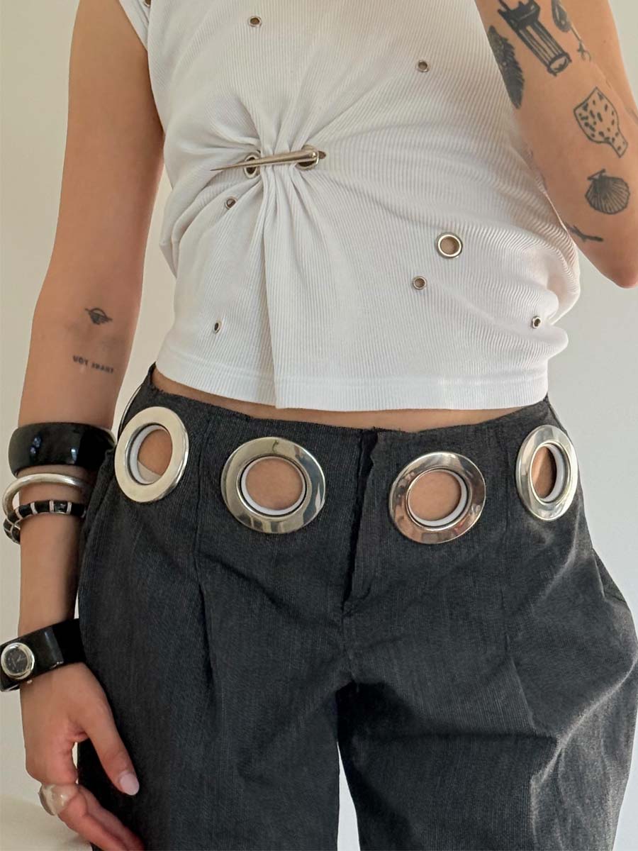 Cutout Waist Pants