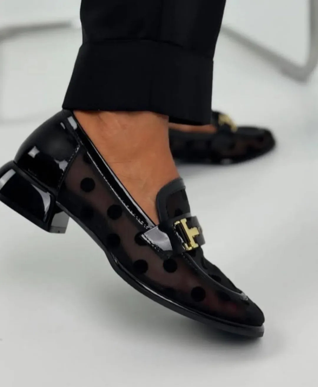 Women's Polka Dot Mesh Slip-On Shoes