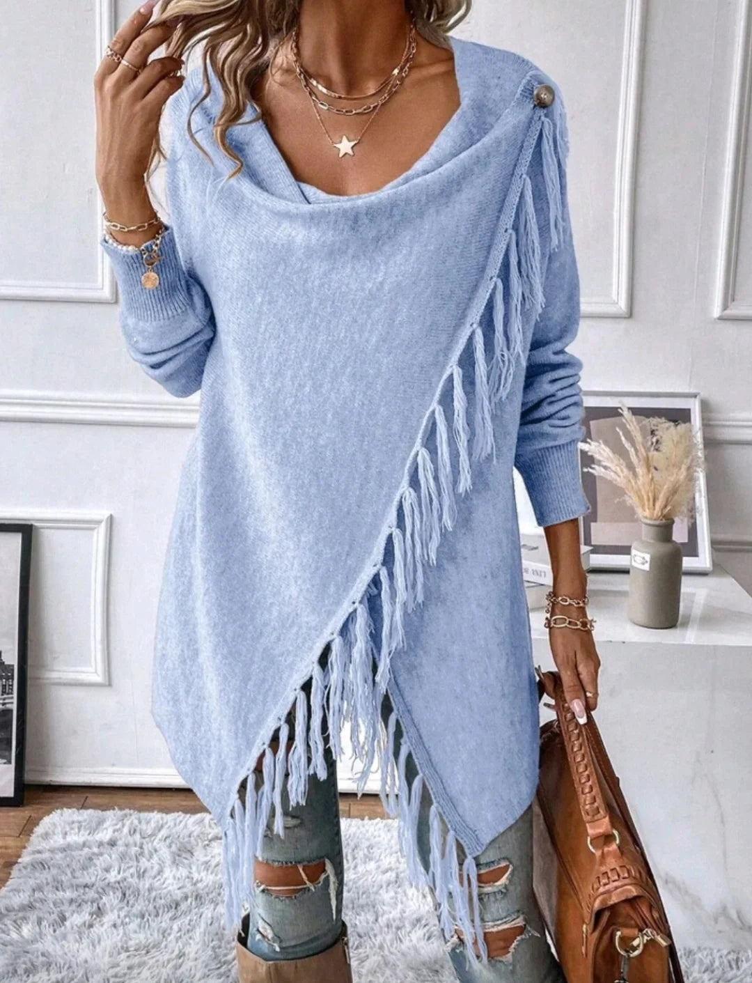 Classic Tassel Women's Knit Cardigan Top