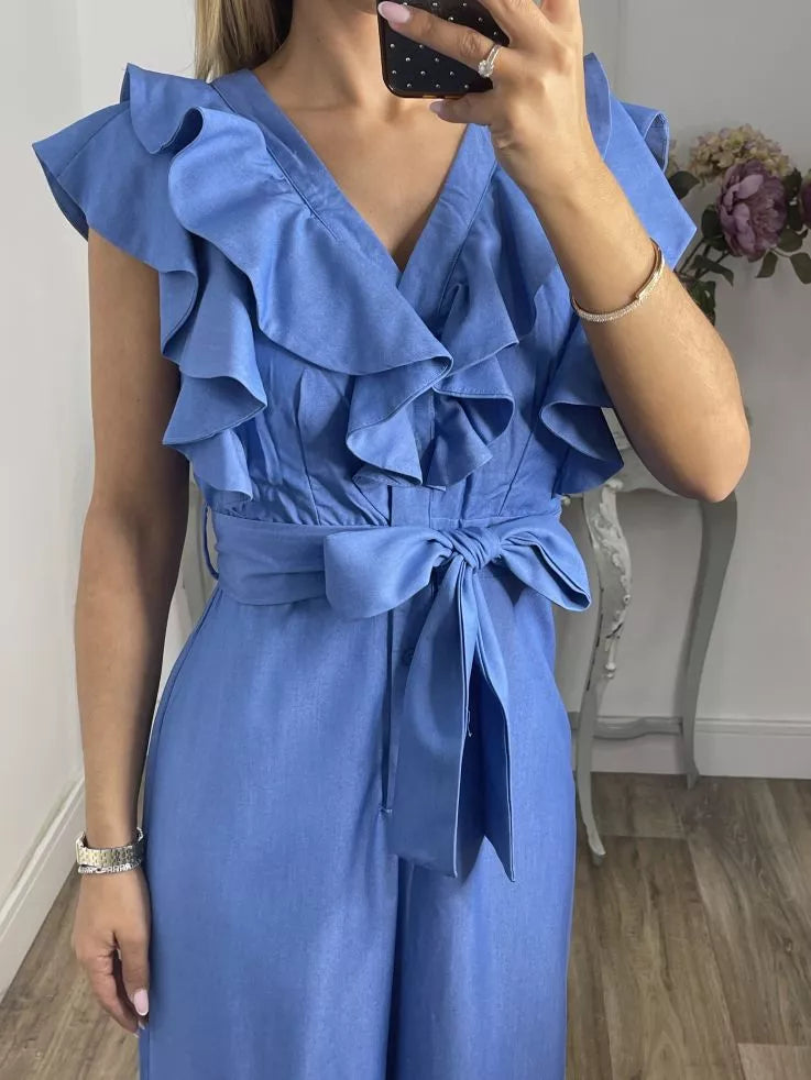 Ruffle Collar Jumpsuit