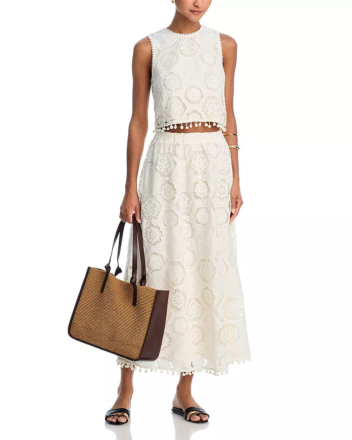 Sleeveless Lace Skirt Set