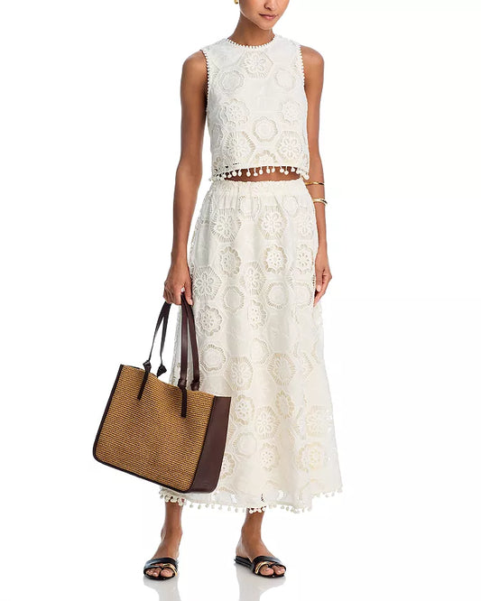 Sleeveless Lace Skirt Set