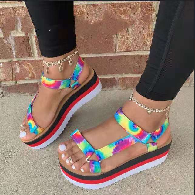 Colorful open toe casual women's sandals