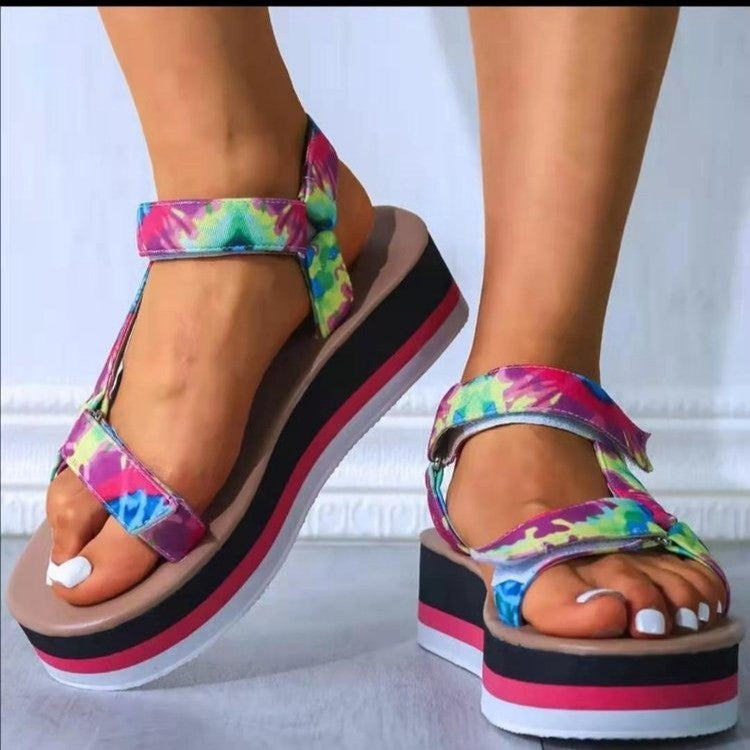 Colorful open toe casual women's sandals