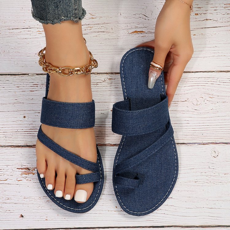 Women Minimalist Toe Ring Thong Sandals