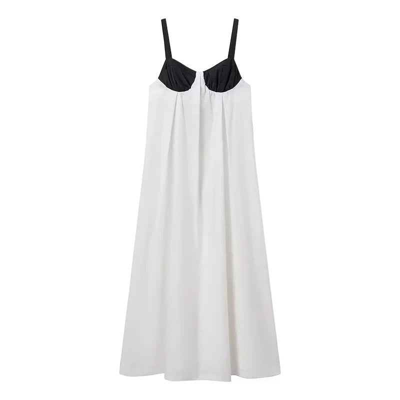 🔥Summer Hot Sale🔥Fashion Back Bow Patchwork Sling Dress