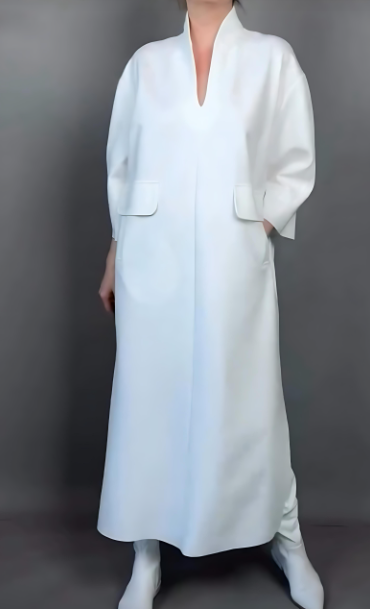 Women's Elegant Solid Color Long Dress with Pockets
