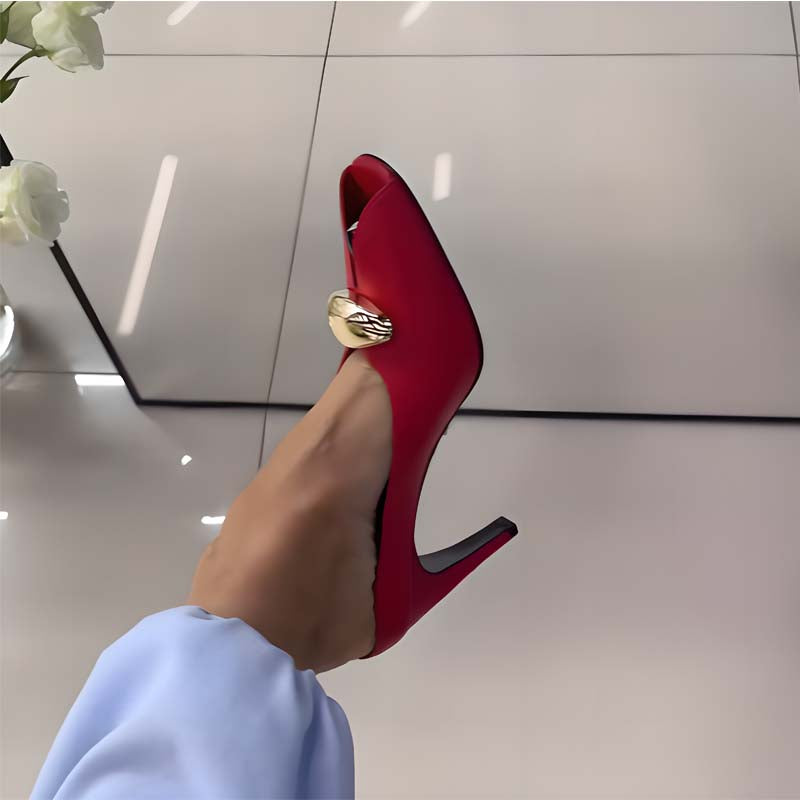 Red Fish Mouth High Heels