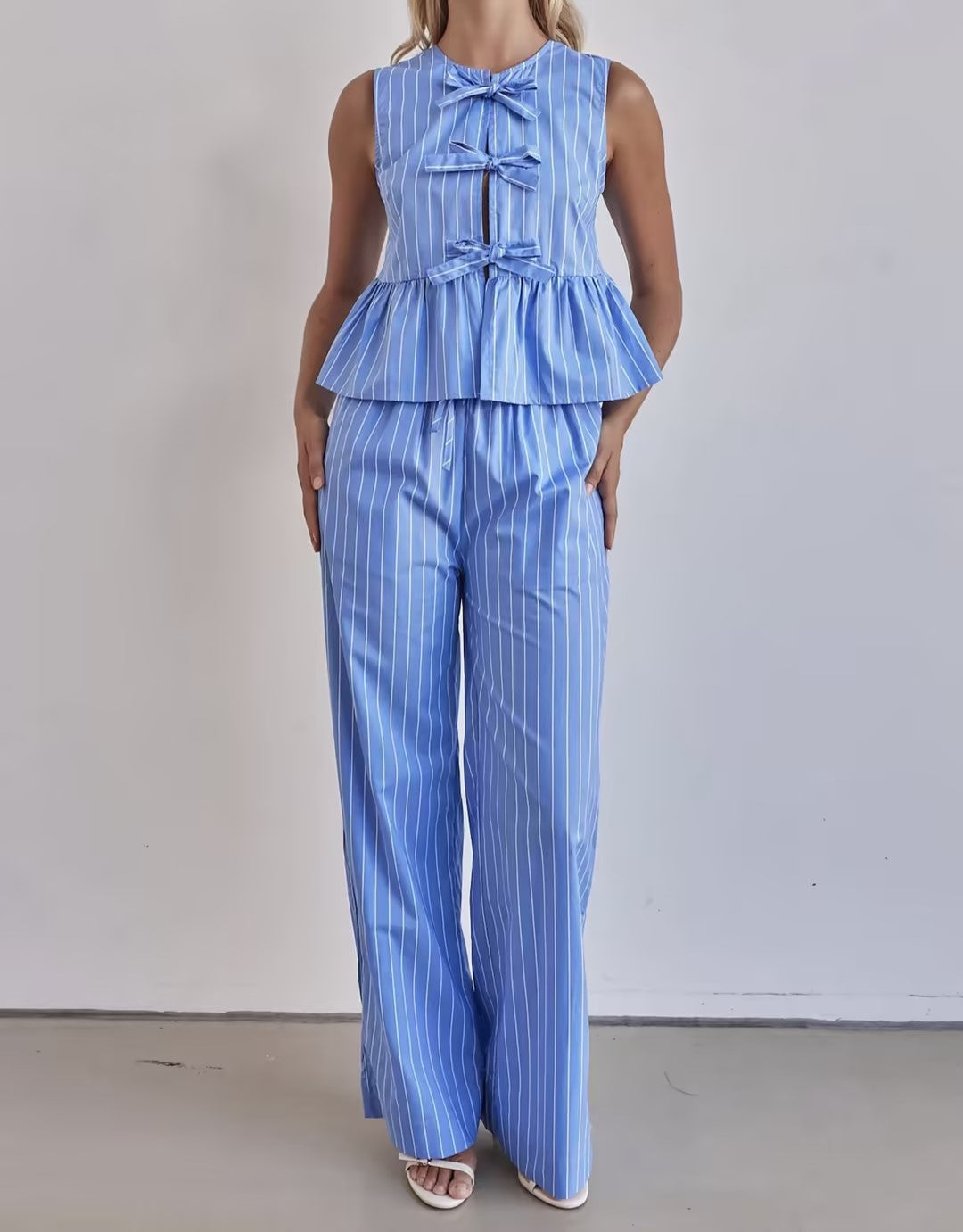 2025 New Blue Bow Suit