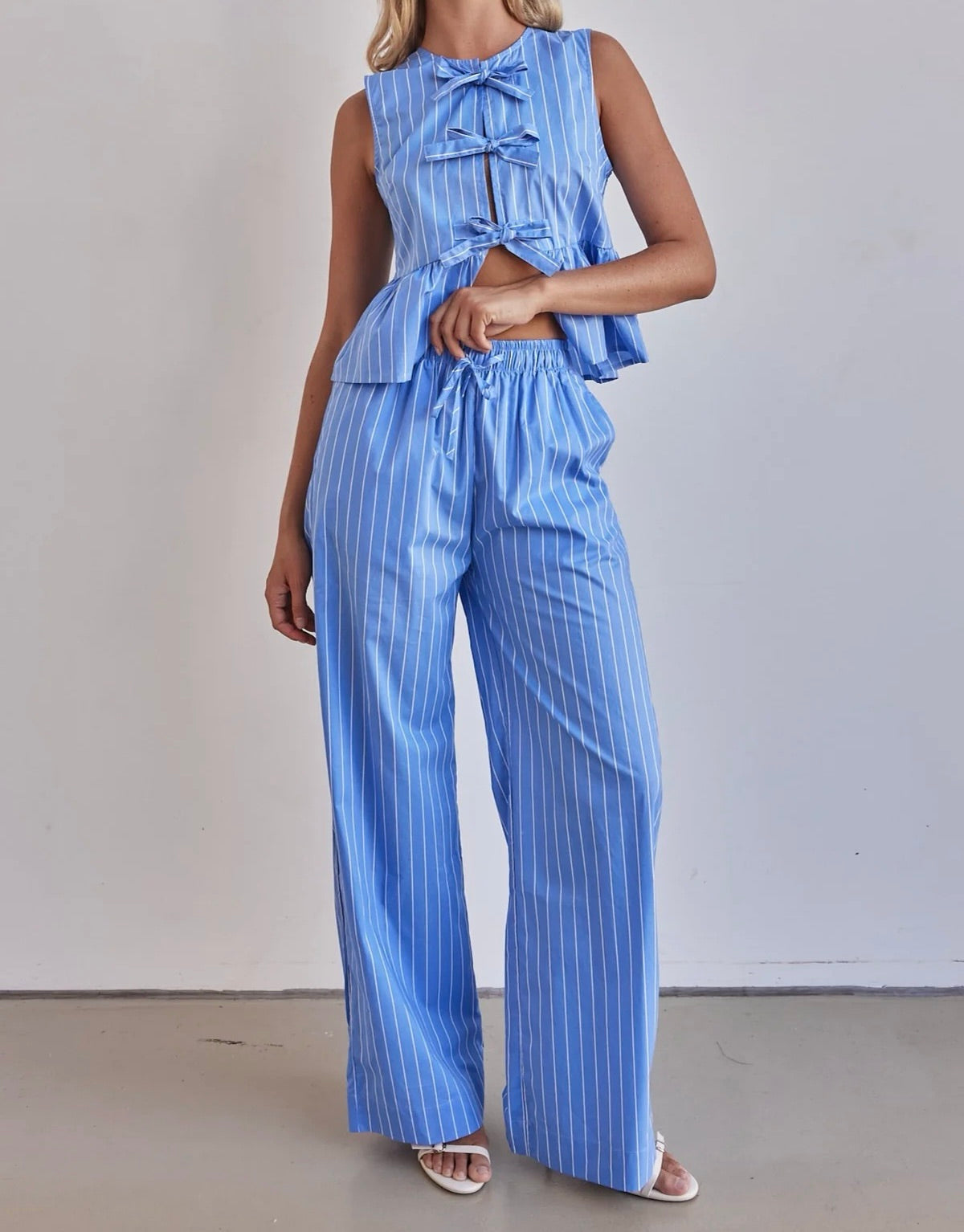 2025 New Blue Bow Suit