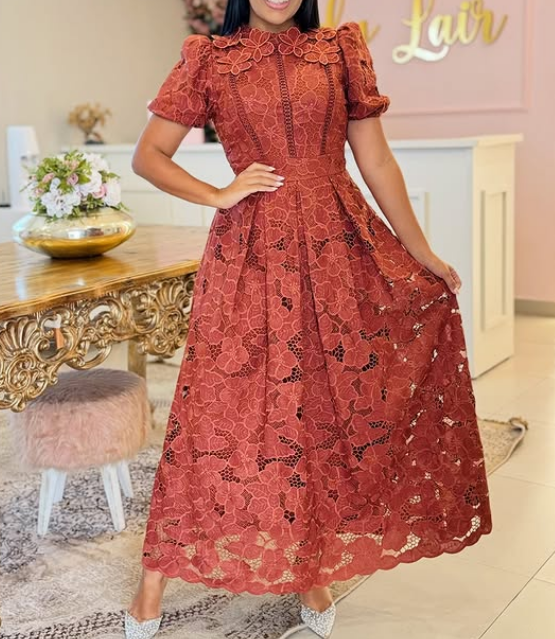 Elegant lace floral dress