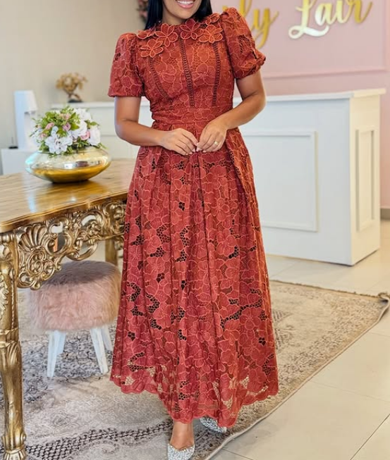 Elegant lace floral dress