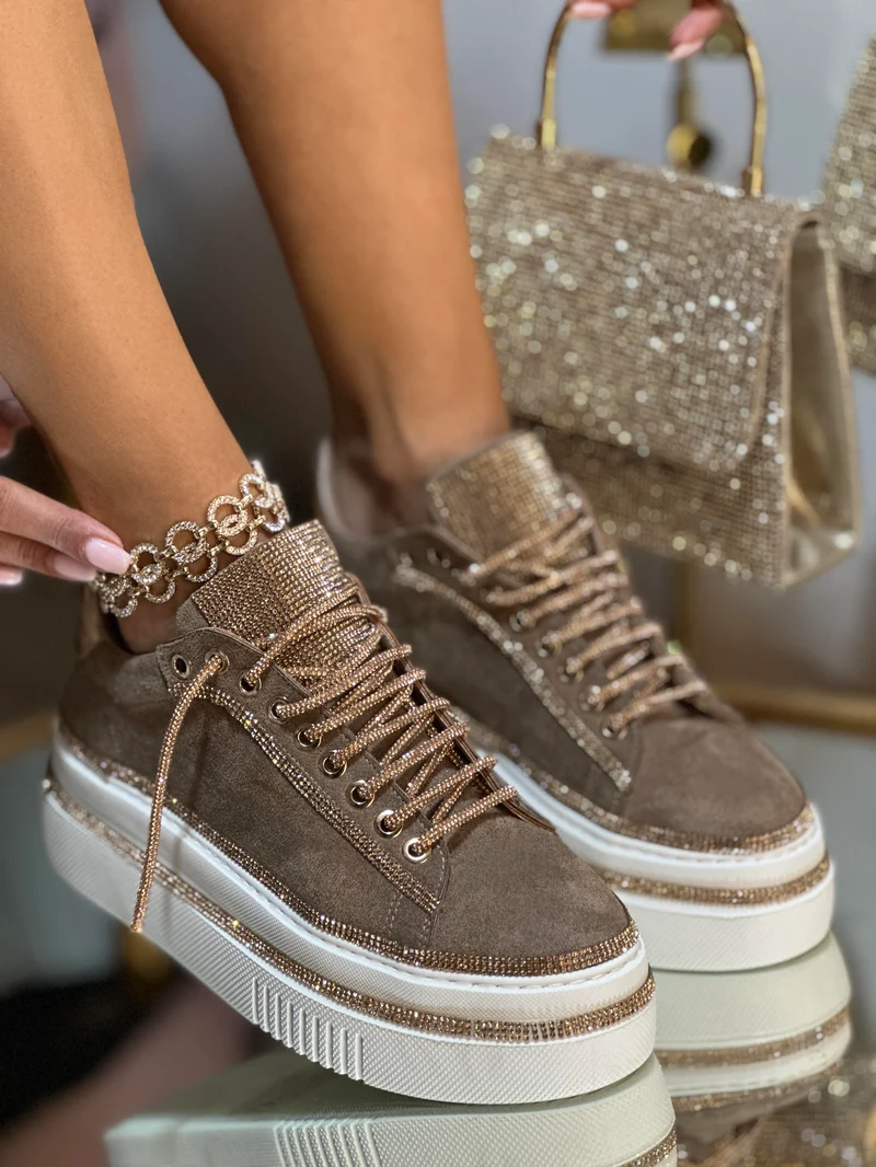 Brown Glitter Women Shoes