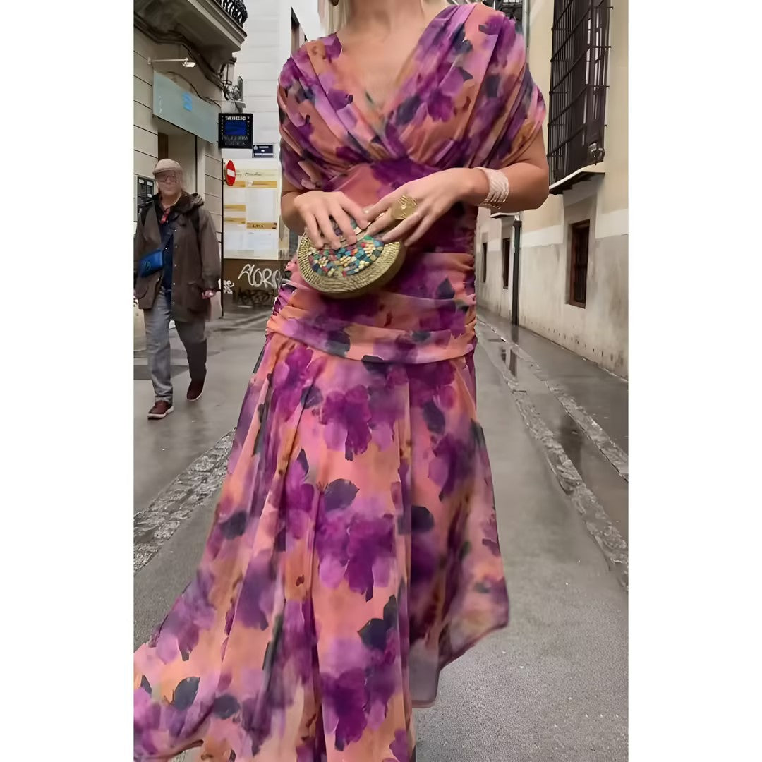 SS25 Purple Floral Print Dress