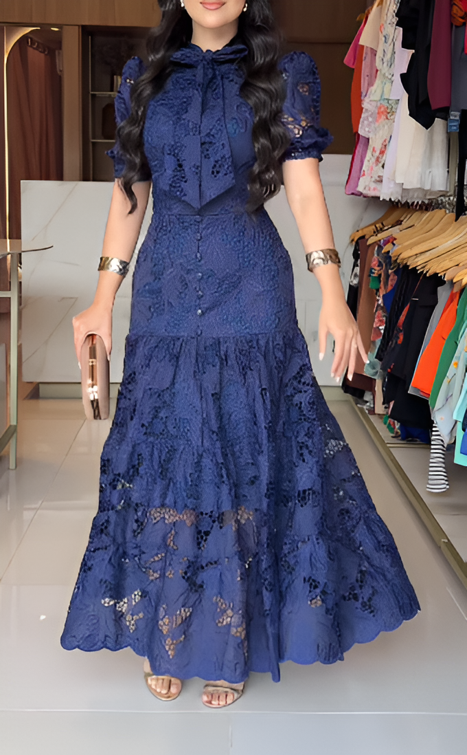 Elegant Lace Dress With Sleeves