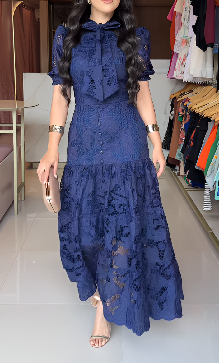 Elegant Lace Dress With Sleeves