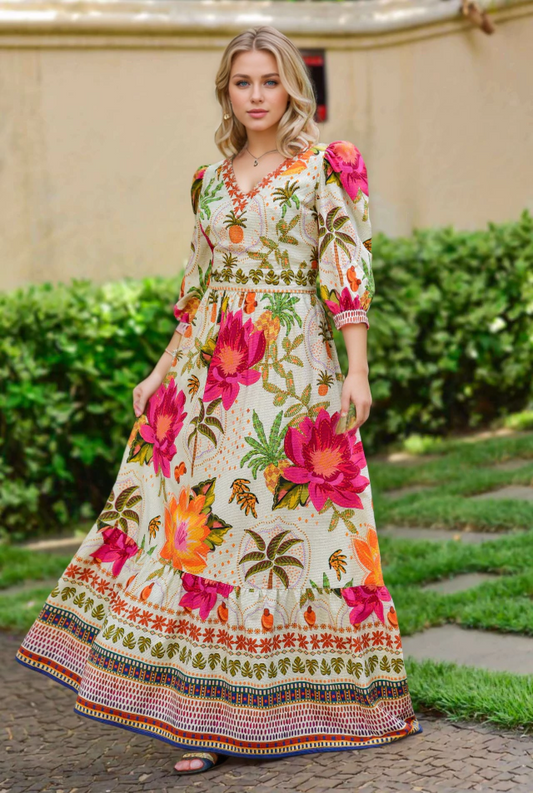 Long summer flower dress