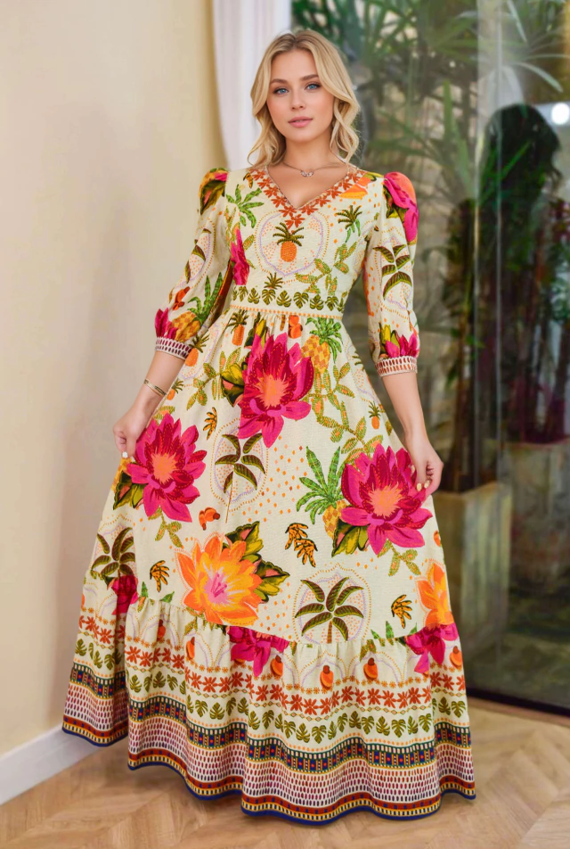 Long summer flower dress