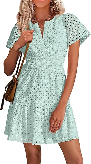 2025 Summer Lace Ruffle Cute Casual Dresses