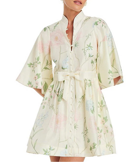 Floral Print Mini A-Line Dress