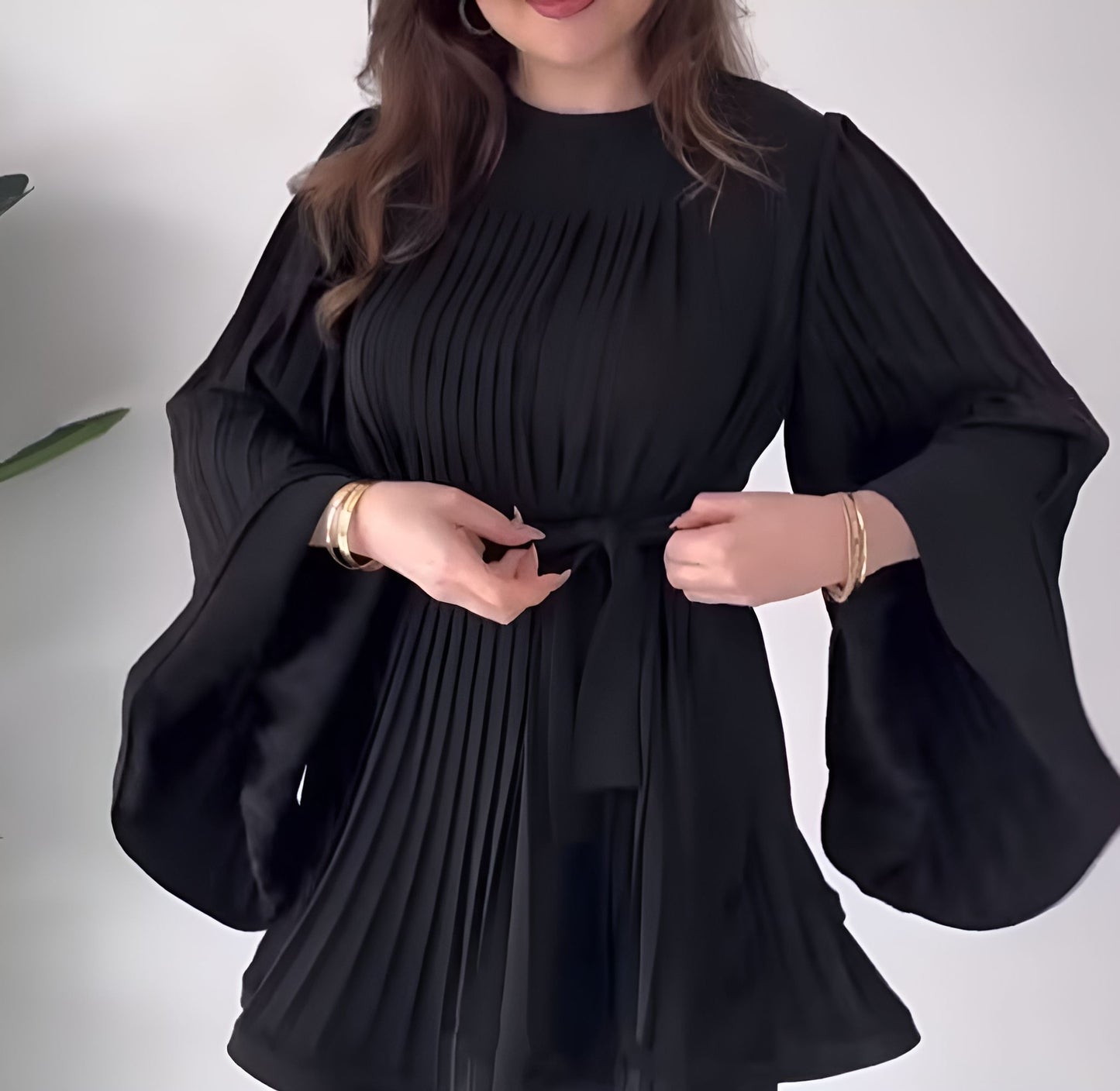 Solid Color Belted Suit