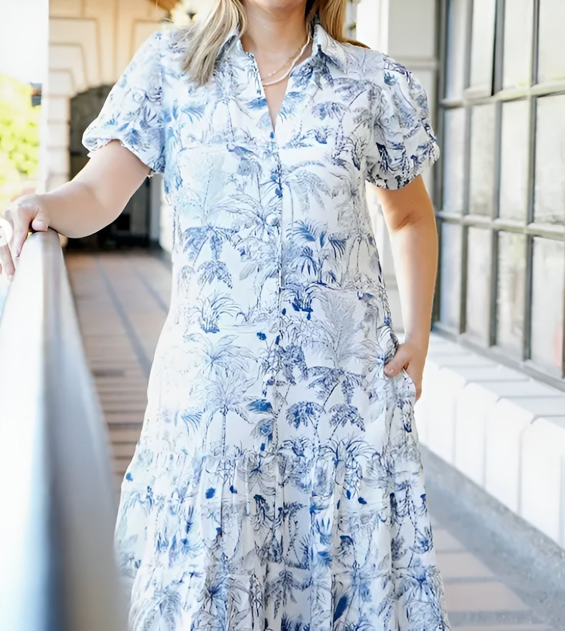 Summer Light Printed Midi Dress