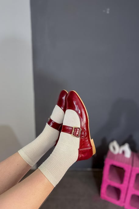Gold Buckle Detailed Women's Shoes